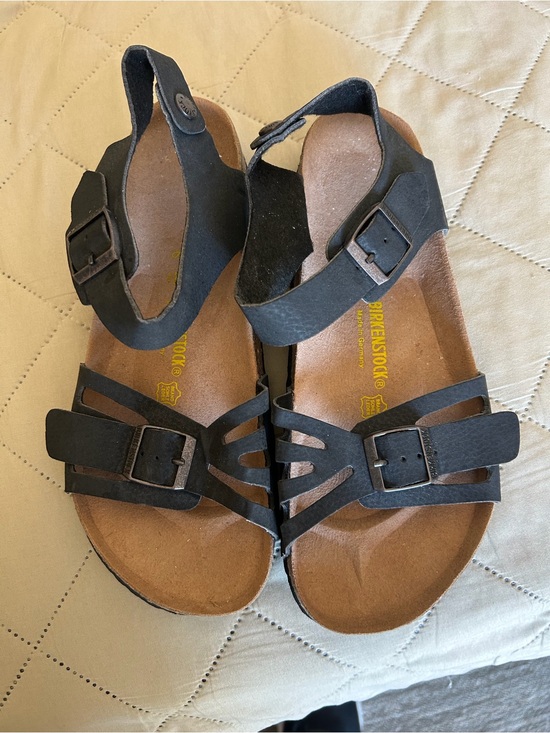 Birkenstock Shoes - Birkenstock Black Strappy Leather Sandals